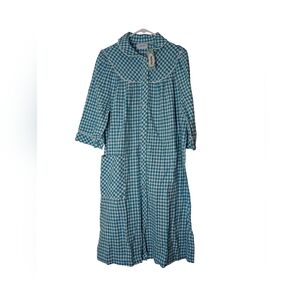 Blue Checkered Women's Pajama Gown